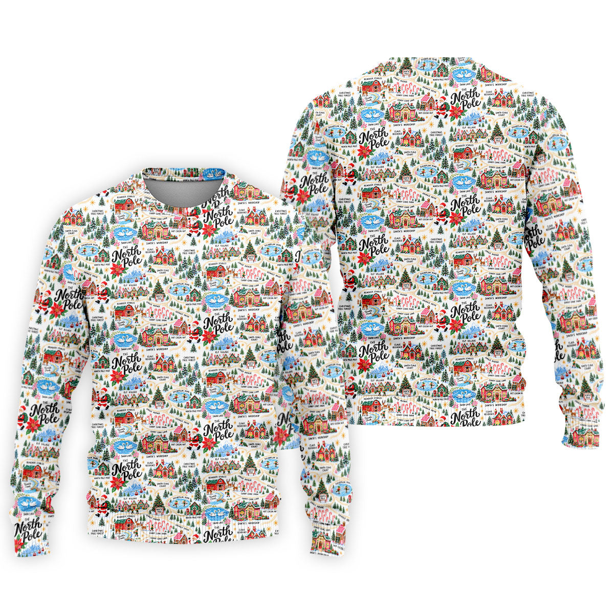 North Pole Village Map Christmas Golf Shirt, Golf Polo For Men, Mens Golf Apparel