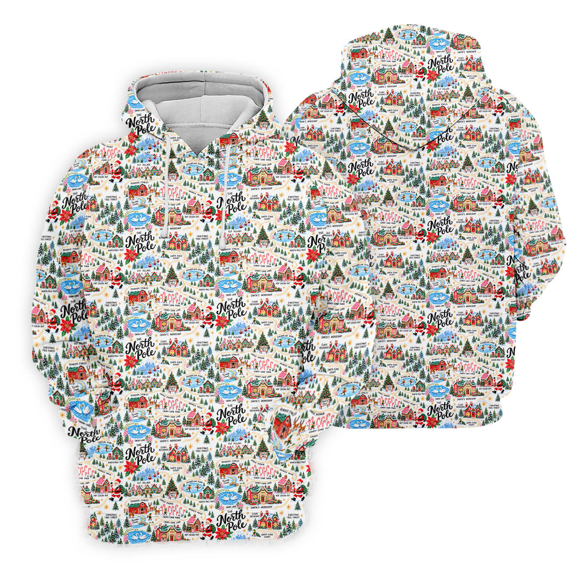 North Pole Village Map Christmas Golf Shirt, Golf Polo For Men, Mens Golf Apparel