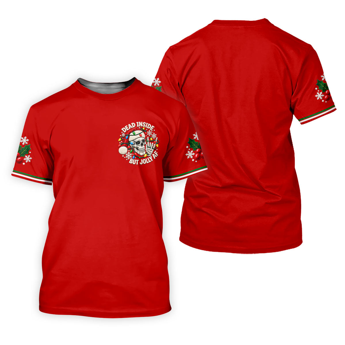 Jolly AF Skull Chest Logo Christmas Golf Shirt, Mens Golf Clothing, Golf Polo For Men