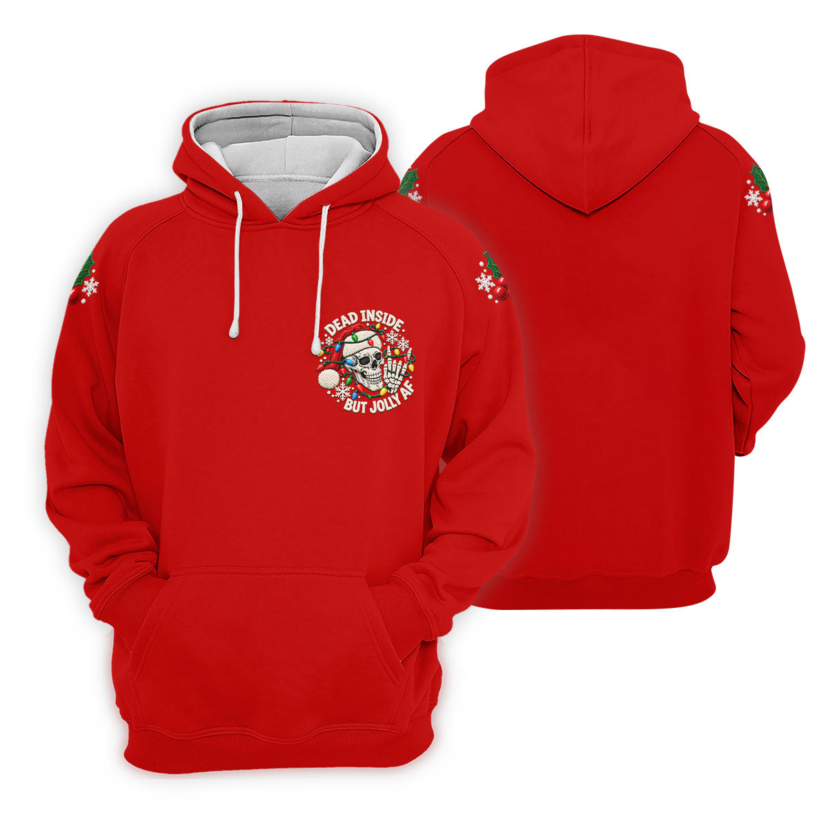 Jolly AF Skull Chest Logo Christmas Golf Shirt, Mens Golf Clothing, Golf Polo For Men