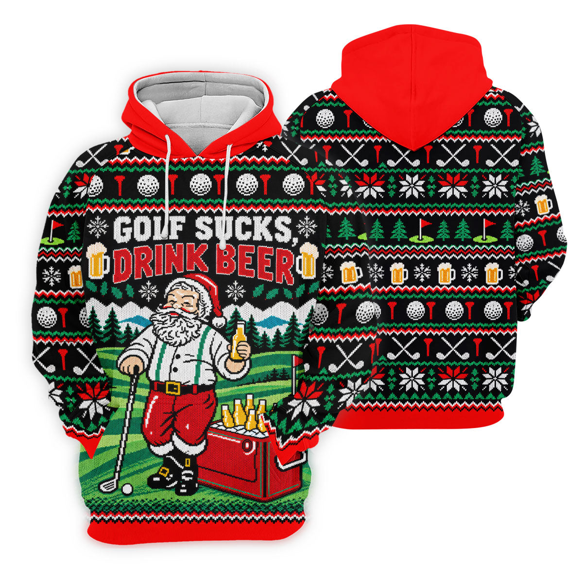 Golf Sucks Drink Beer Christmas Golf Shirt, Womens Golf Clothing, Ladies Golf Apparel