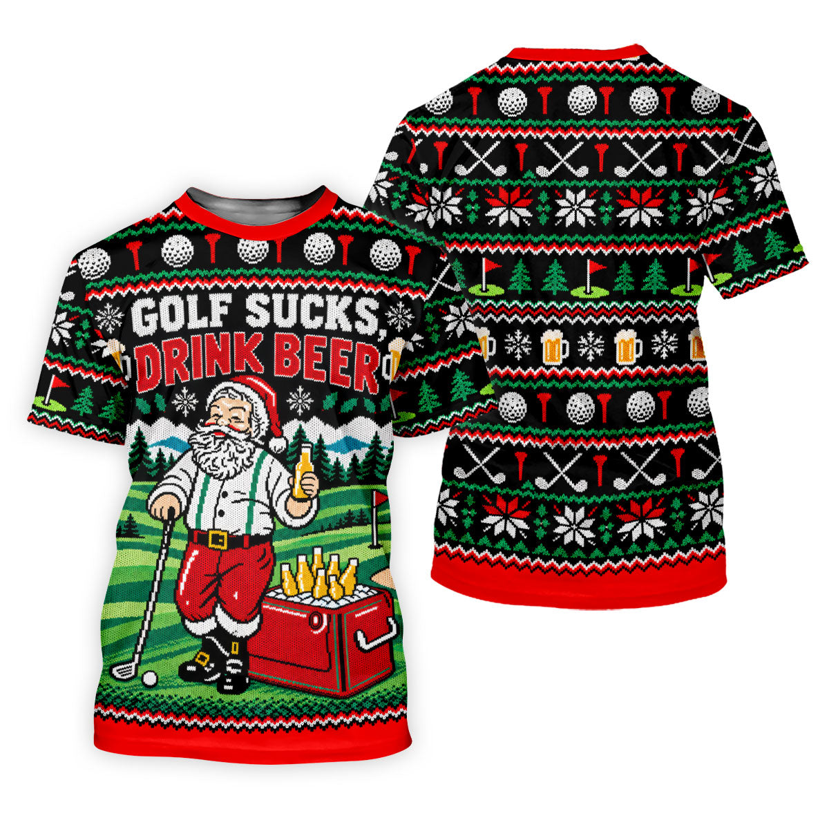 Golf Sucks Drink Beer Christmas Golf Shirt, Womens Golf Clothing, Ladies Golf Apparel