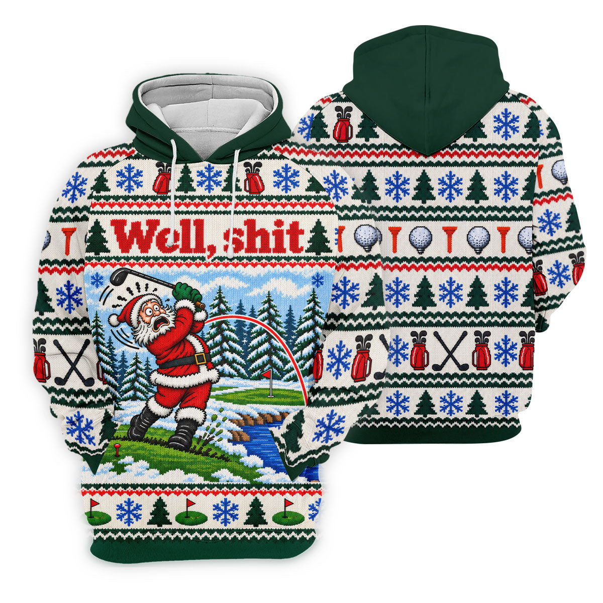 Well Shit Santa Golfer Christmas Golf Shirt, Ladies Golf Tops, Golf Gifts For Women