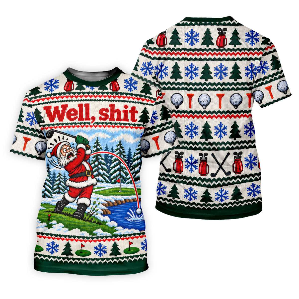 Well Shit Santa Golfer Christmas Golf Shirt, Ladies Golf Tops, Golf Gifts For Women