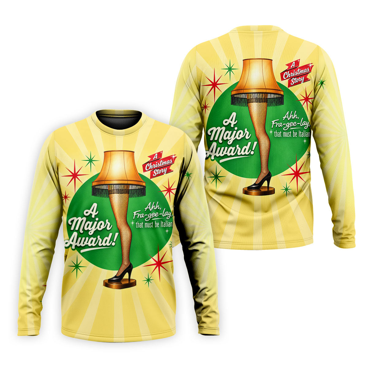 Leg Lamp Major Award Christmas Golf Shirt, Mens Golf Shirts, Funny Mens Golf Shirts