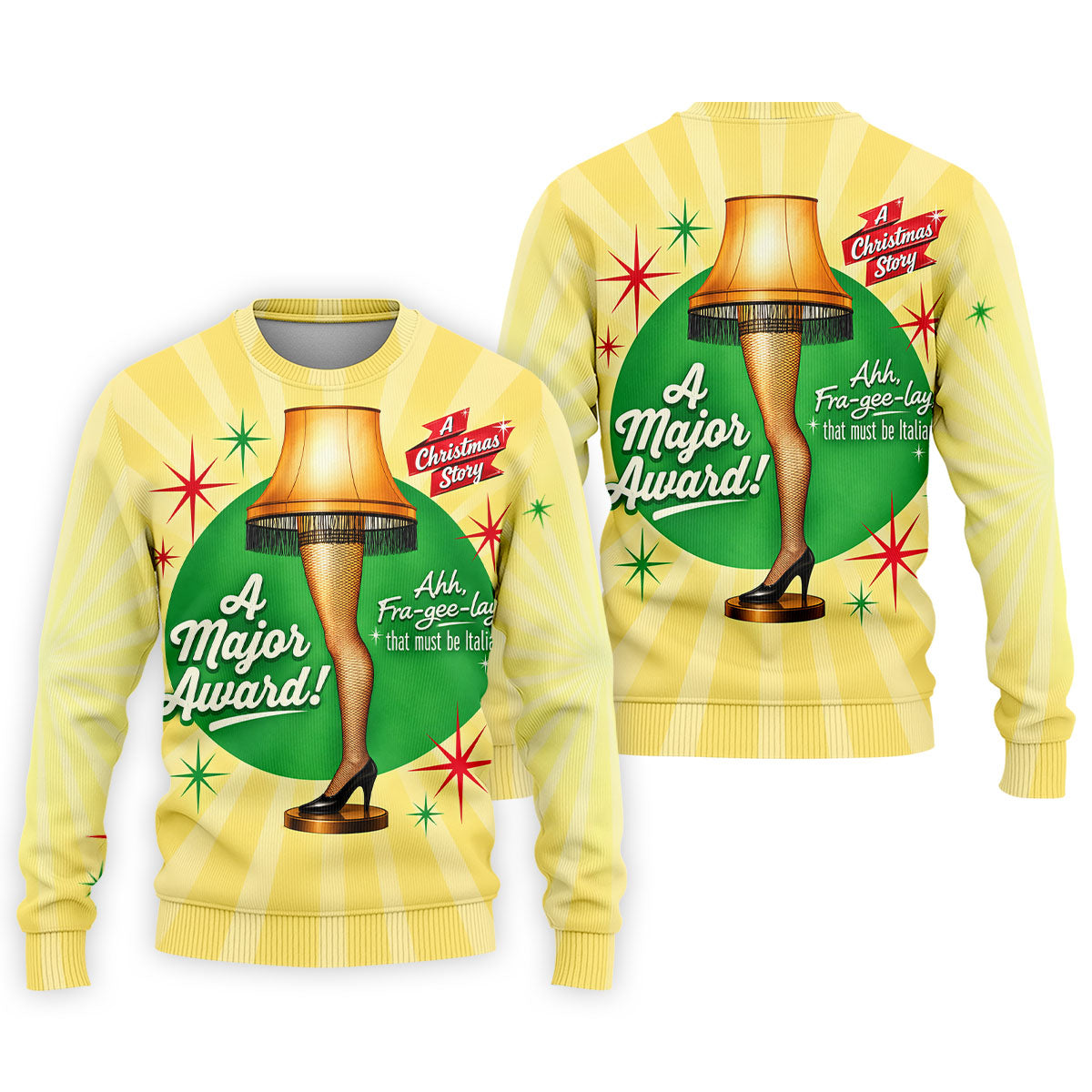 Leg Lamp Major Award Christmas Golf Shirt, Mens Golf Shirts, Funny Mens Golf Shirts