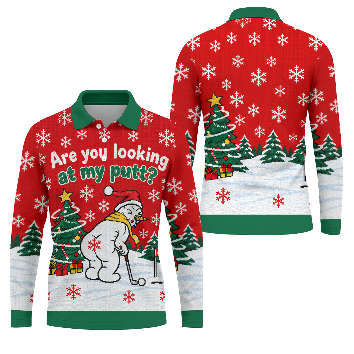 Are You Looking At My Putt Christmas Golf Shirt, Mens Golf Polo, Mens Golf Shirts