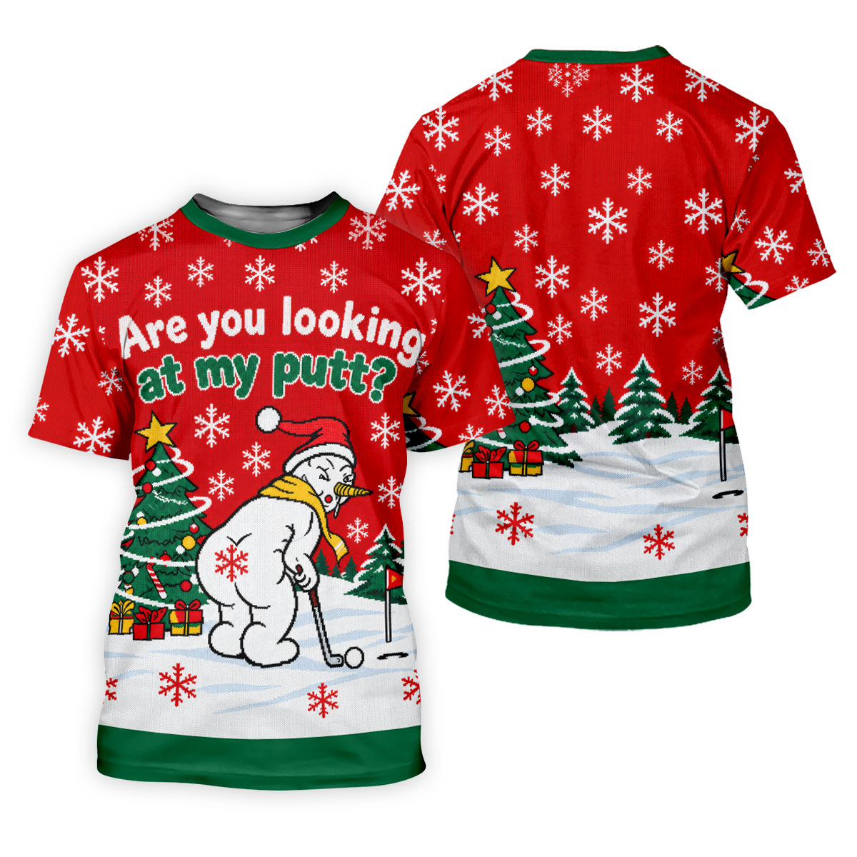 Are You Looking At My Putt Christmas Golf Shirt, Mens Golf Polo, Mens Golf Shirts