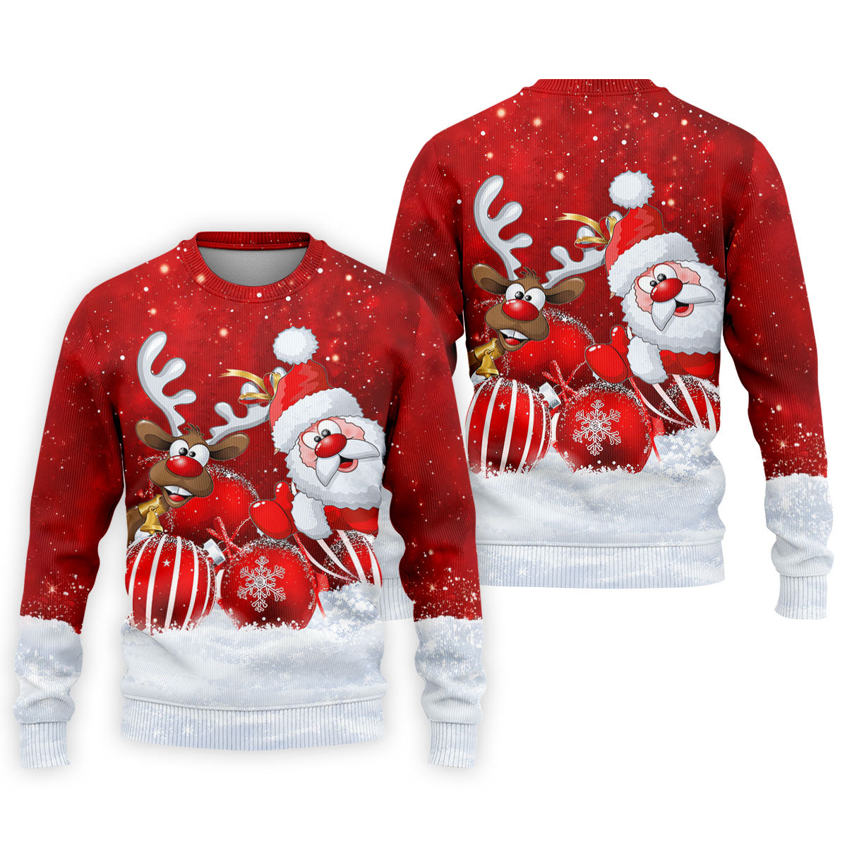 Santa Reindeer Snow Christmas Golf Shirt, Golf Shirts For Men, Golf Gifts For Men