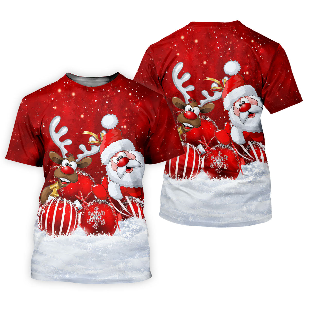 Santa Reindeer Snow Christmas Golf Shirt, Womens Golf Tops, Womens Golf Clothing