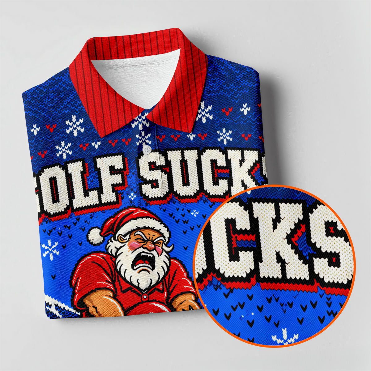Golf Sucks Angry Santa Christmas Golf Shirt, Womens Golf Tops, Ladies Golf Shirts