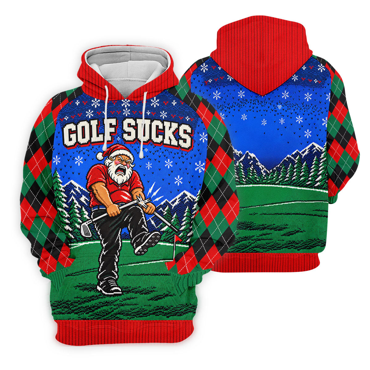 Golf Sucks Angry Santa Christmas Golf Shirt, Womens Golf Tops, Ladies Golf Shirts