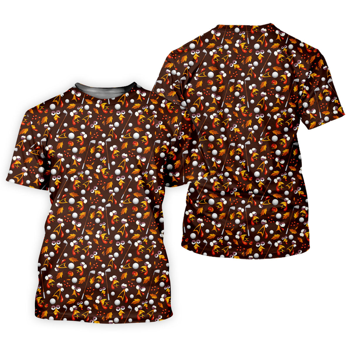 Golf Balls Turkey Fall Thanksgiving Golf Shirt, Mens Golf Shirts, Mens Golf Apparel