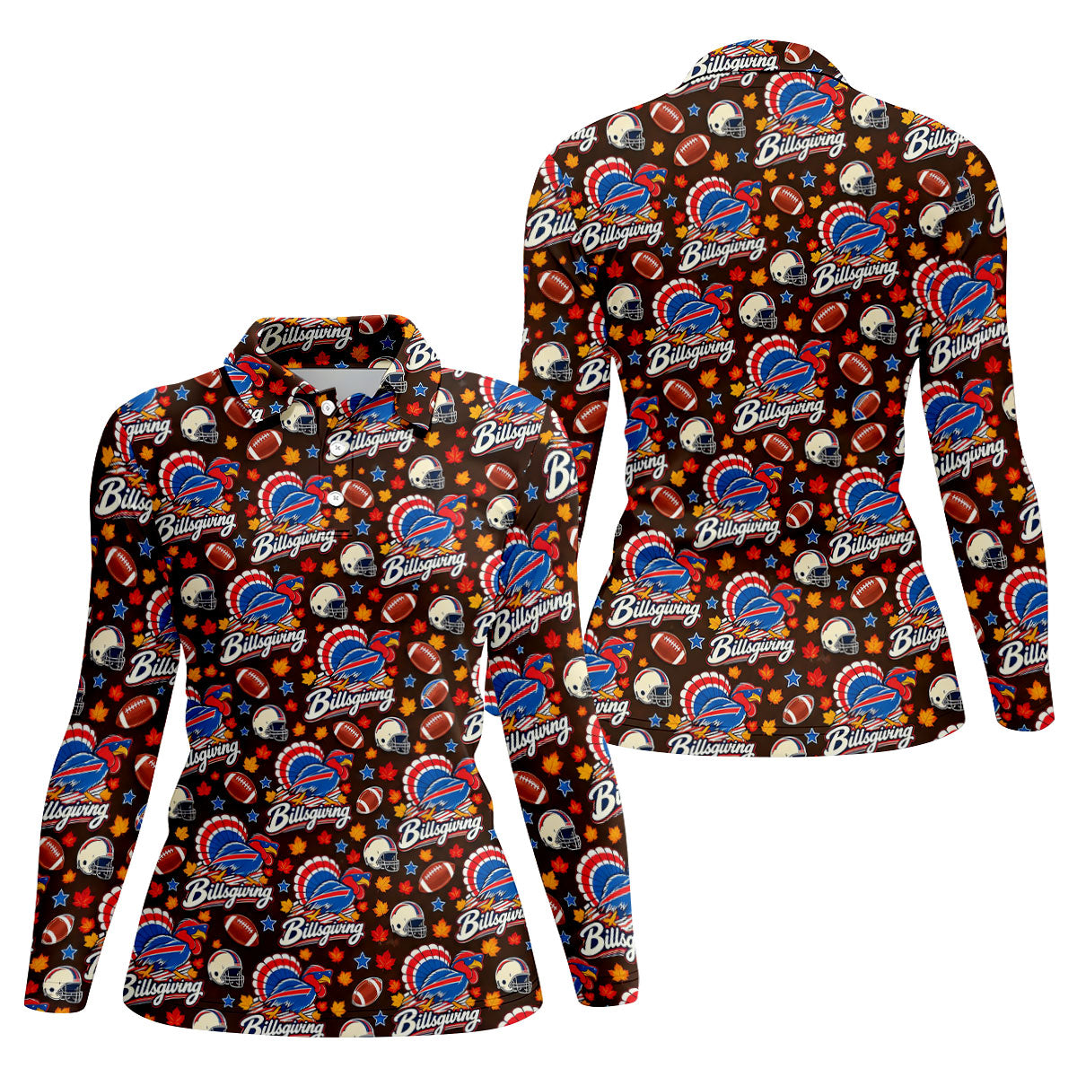 Helmet Football Fall Thanksgiving Golf Shirt, Ladies Golf Apparel, Womens Golf Shirts