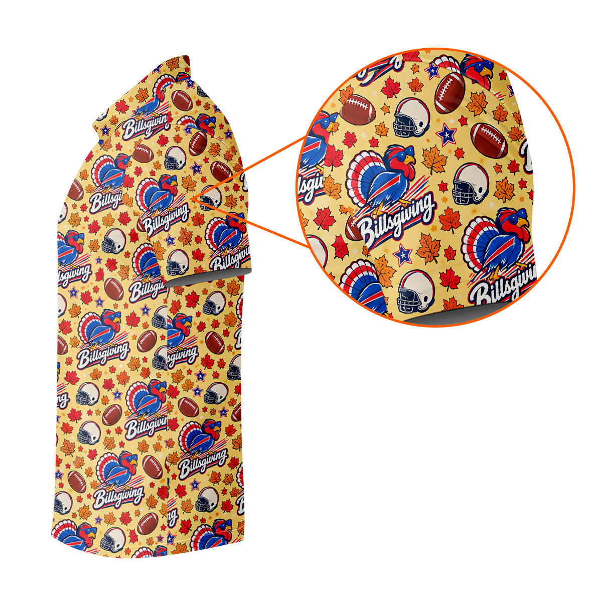 Yellow Football Leaves Thanksgiving Golf Shirt, Golf Shirts For Men, Mens Golf Shirts
