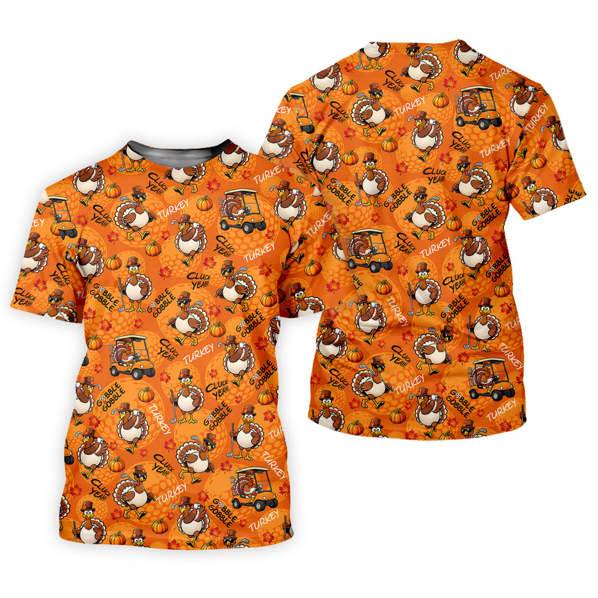 Turkey Golf Cart Thanksgiving Golf Shirt, Golf Shirts For Women, Womens Golf Clothing
