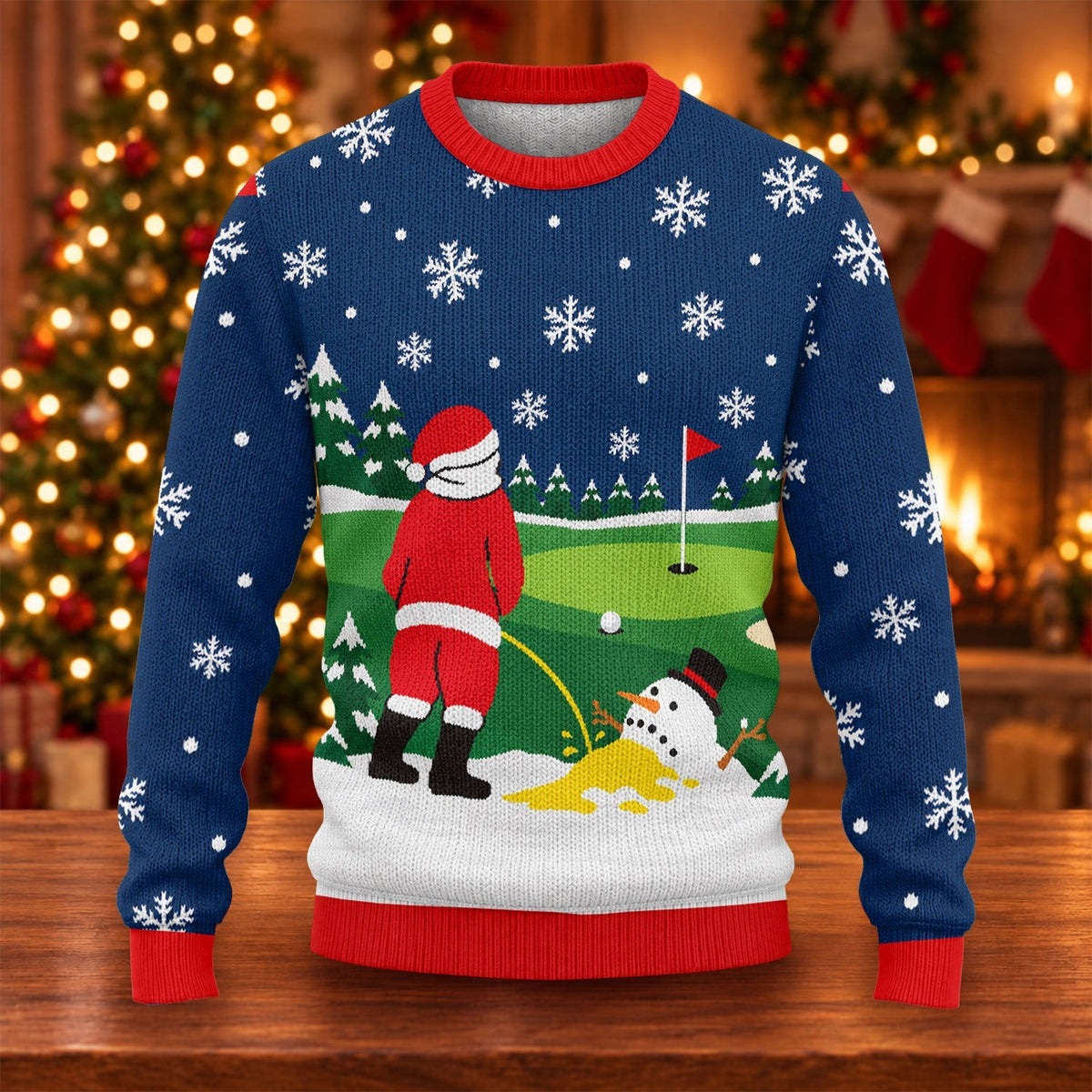 Santa Golf Snowman Ugly Christmas Sweater, Christmas Golf Gift, Holiday Party Sweater