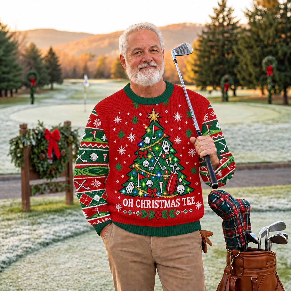 Oh Christmas Tee Ugly Christmas Sweater, Christmas Golf Gift, Funny Christmas Outfit