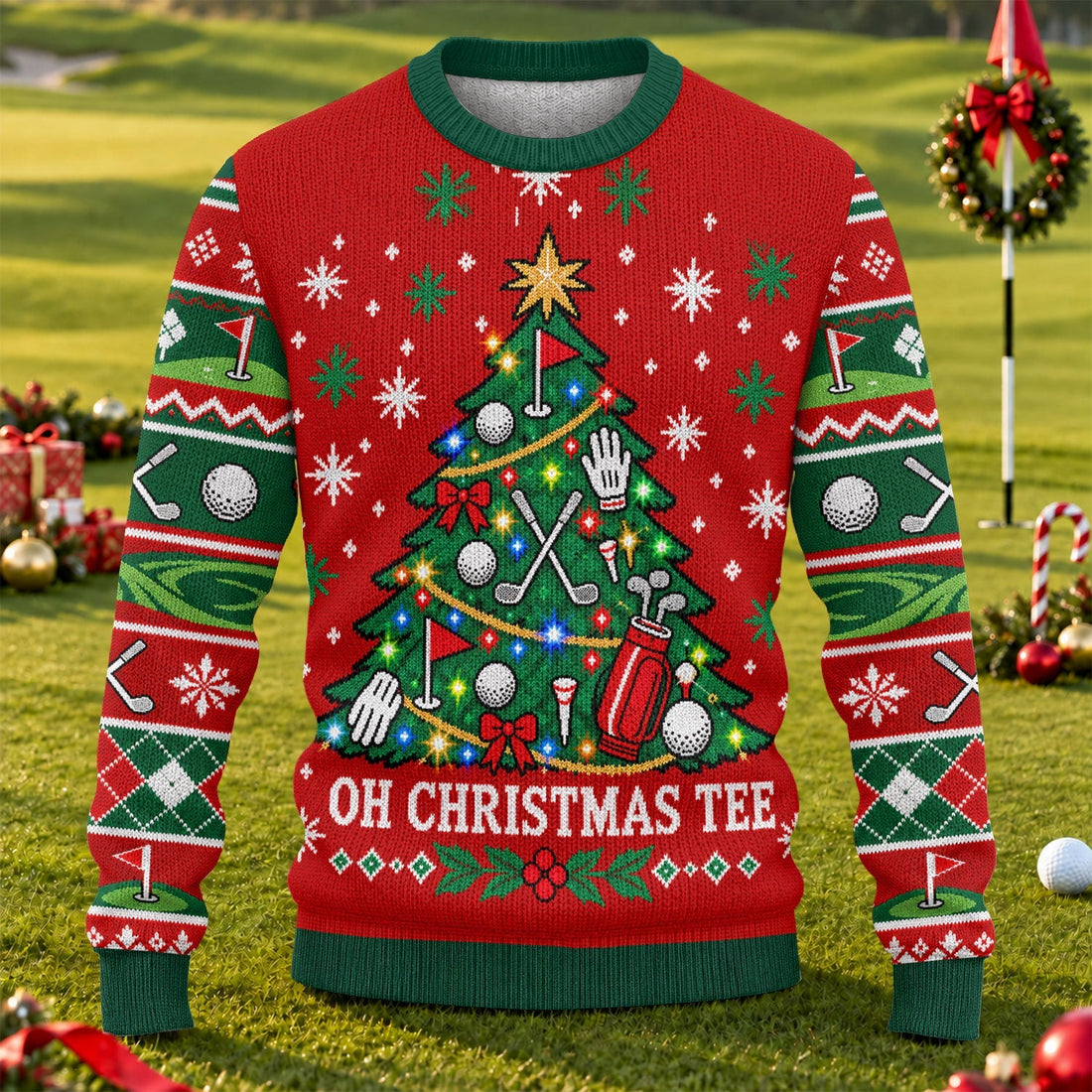 Oh Christmas Tee Ugly Christmas Sweater, Christmas Golf Gift, Funny Christmas Outfit