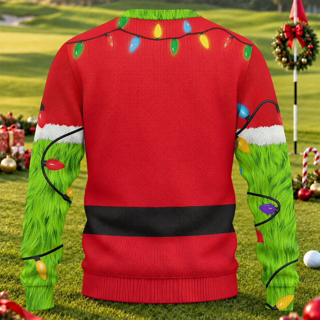 Green Furry Santa Suit Ugly Christmas Sweater, Ugly Sweater Party, Christmas Gifts