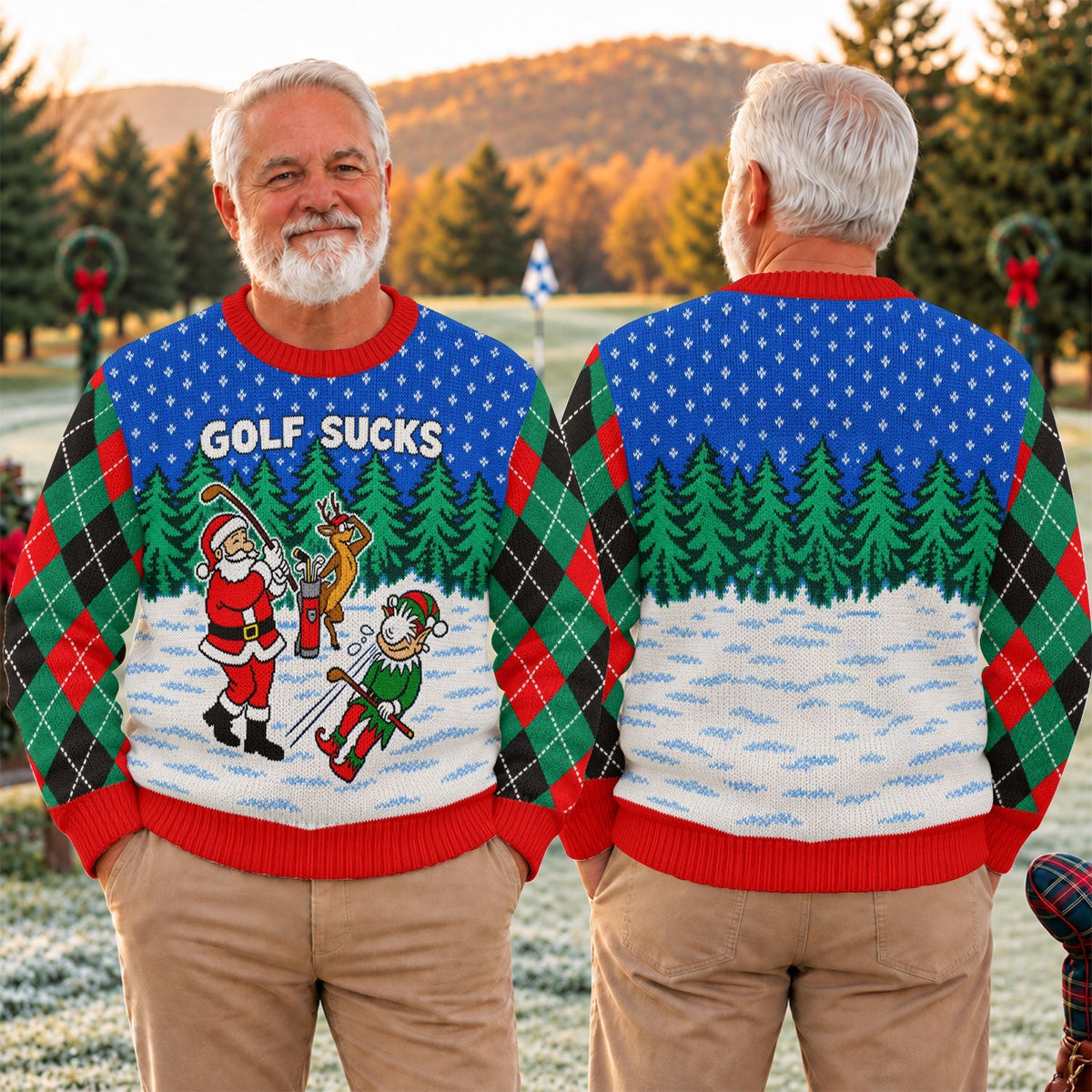 Golf Sucks Santa Ugly Christmas Sweater, Ugly Sweater Party, Funny Christmas Outfit