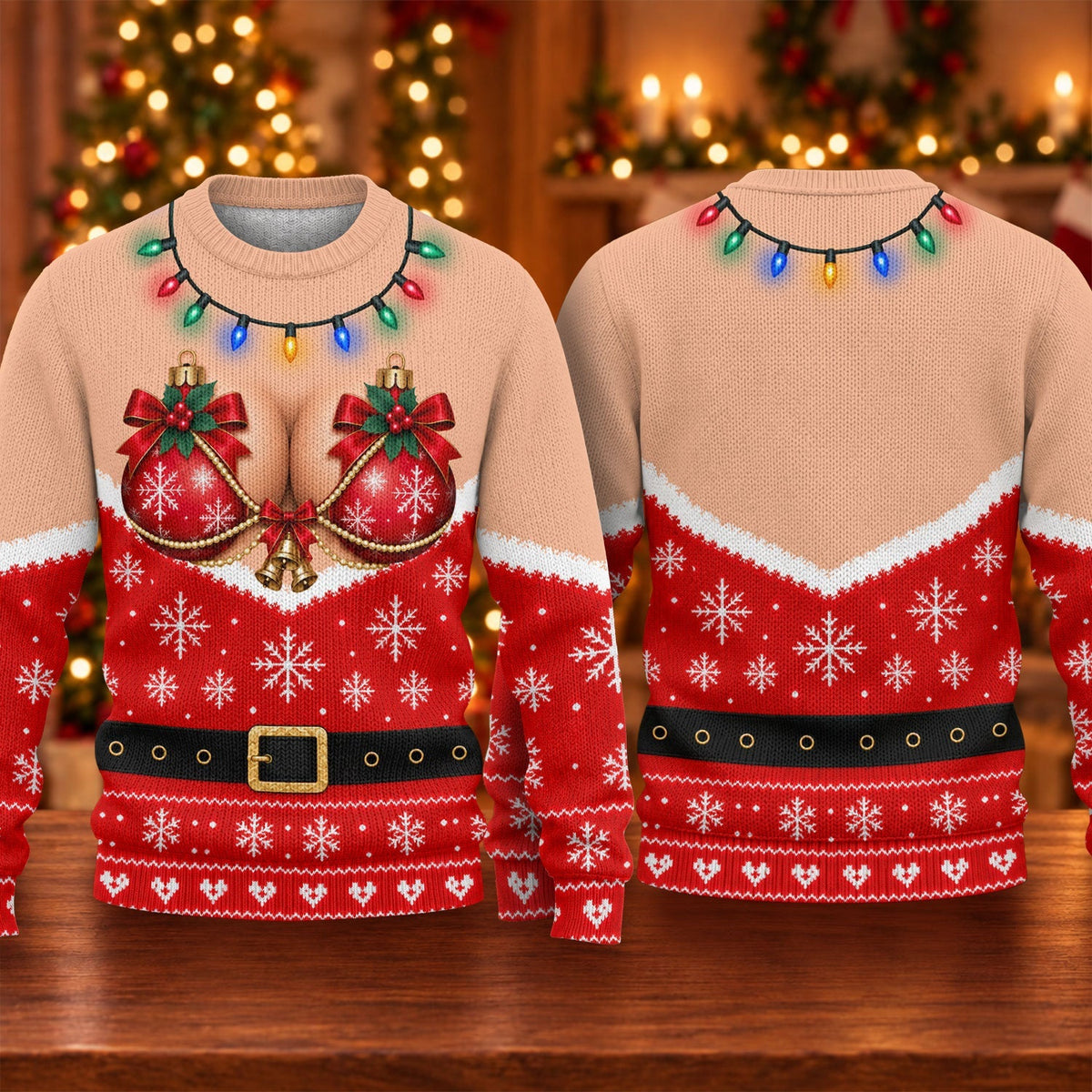 Funny Bikini Lights Ugly Christmas Sweater, Funny Christmas Outfit, Christmas Gifts