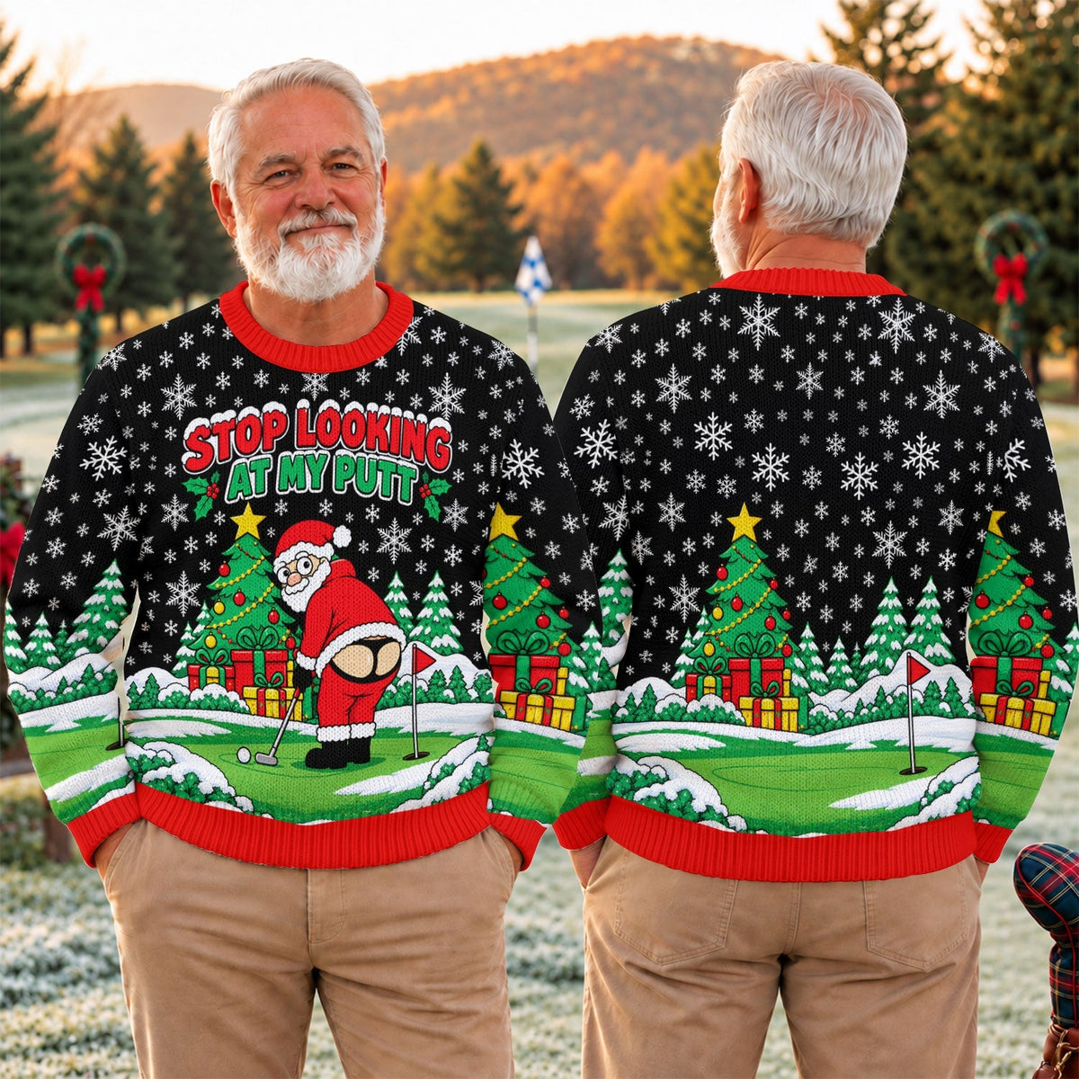 Stop Looking At My Putt Ugly Christmas Sweater, Christmas Golf Gift, Christmas Gifts