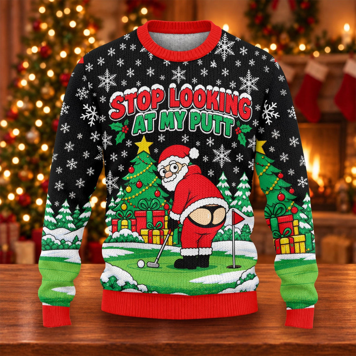 Stop Looking At My Putt Ugly Christmas Sweater, Christmas Golf Gift, Christmas Gifts