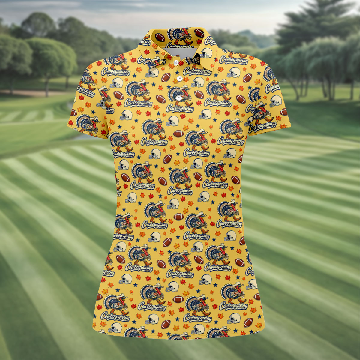 Cowboysgiving Thanksgiving Golf Shirt, Womens Golf Apparel, Golf Shirts For Women