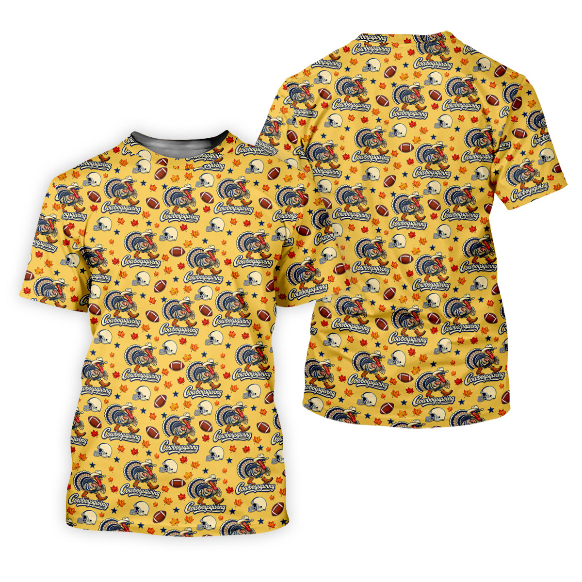 Cowboysgiving Thanksgiving Golf Shirt, Golf Shirts For Men, Mens Holiday Golf Shirts