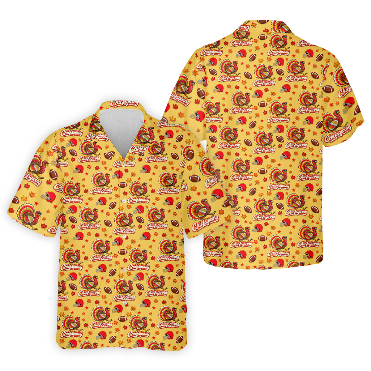 Chiefsgiving Thanksgiving Golf Shirt, Golf Shirts For Men, Mens Holiday Golf Shirts