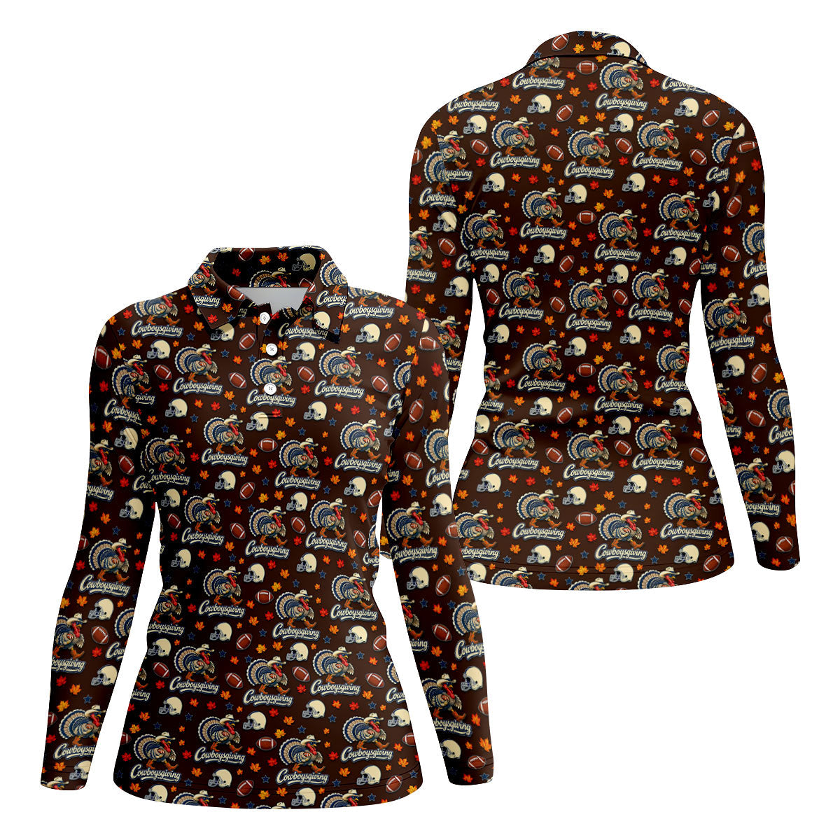 Cowboysgiving Thanksgiving Golf Shirt, Ladies Golf Shirts, Golf Shirts For Women