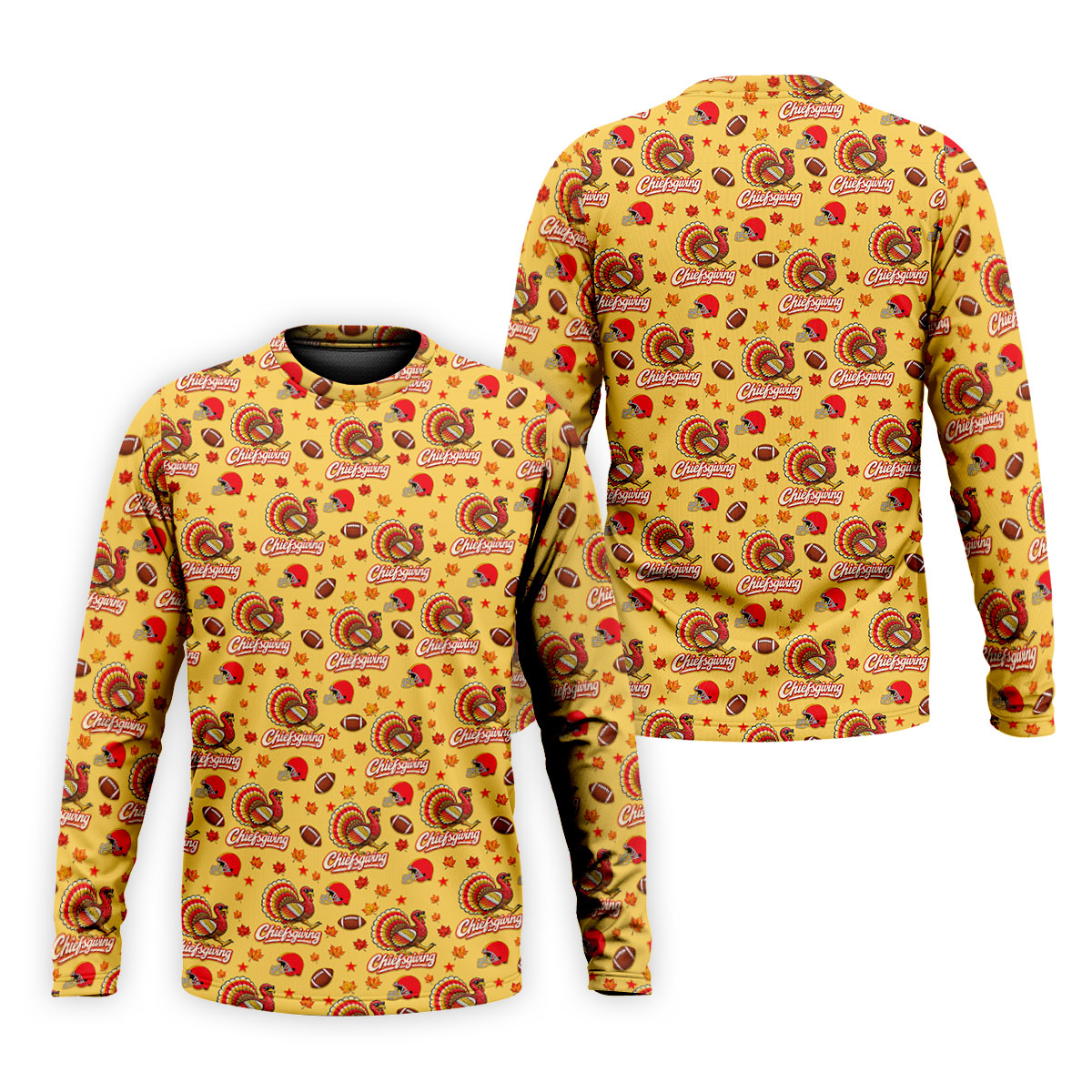 Chiefsgiving Thanksgiving Golf Shirt, Golf Shirts For Men, Mens Holiday Golf Shirts