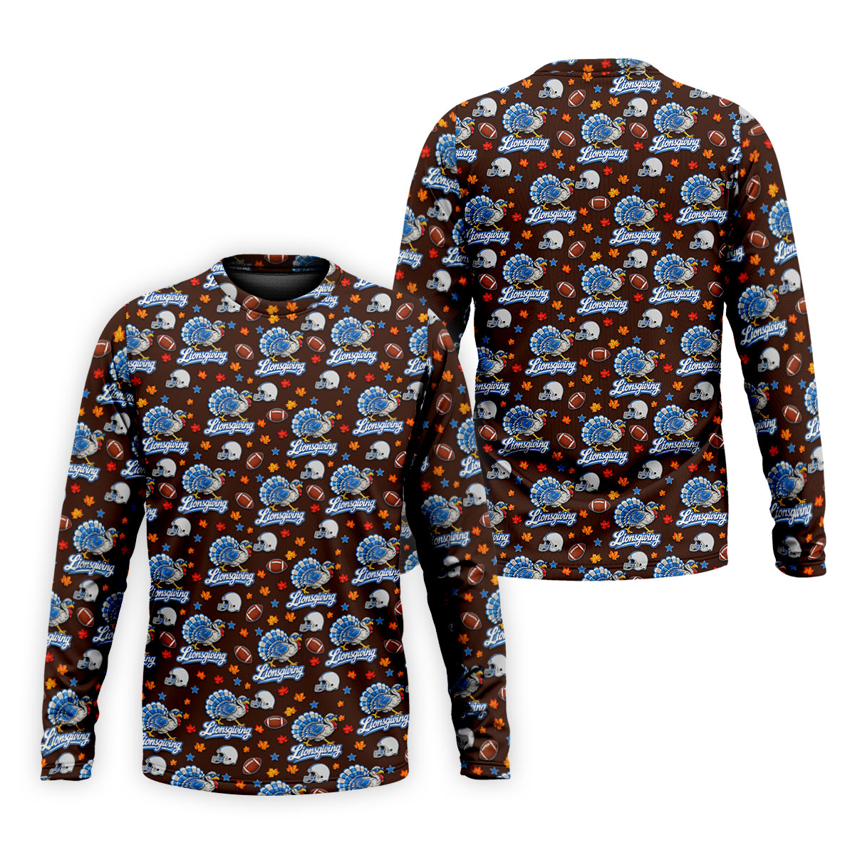 Lionsgiving Thanksgiving Golf Shirt, Golf Shirts For Men, Funny Mens Golf Shirts