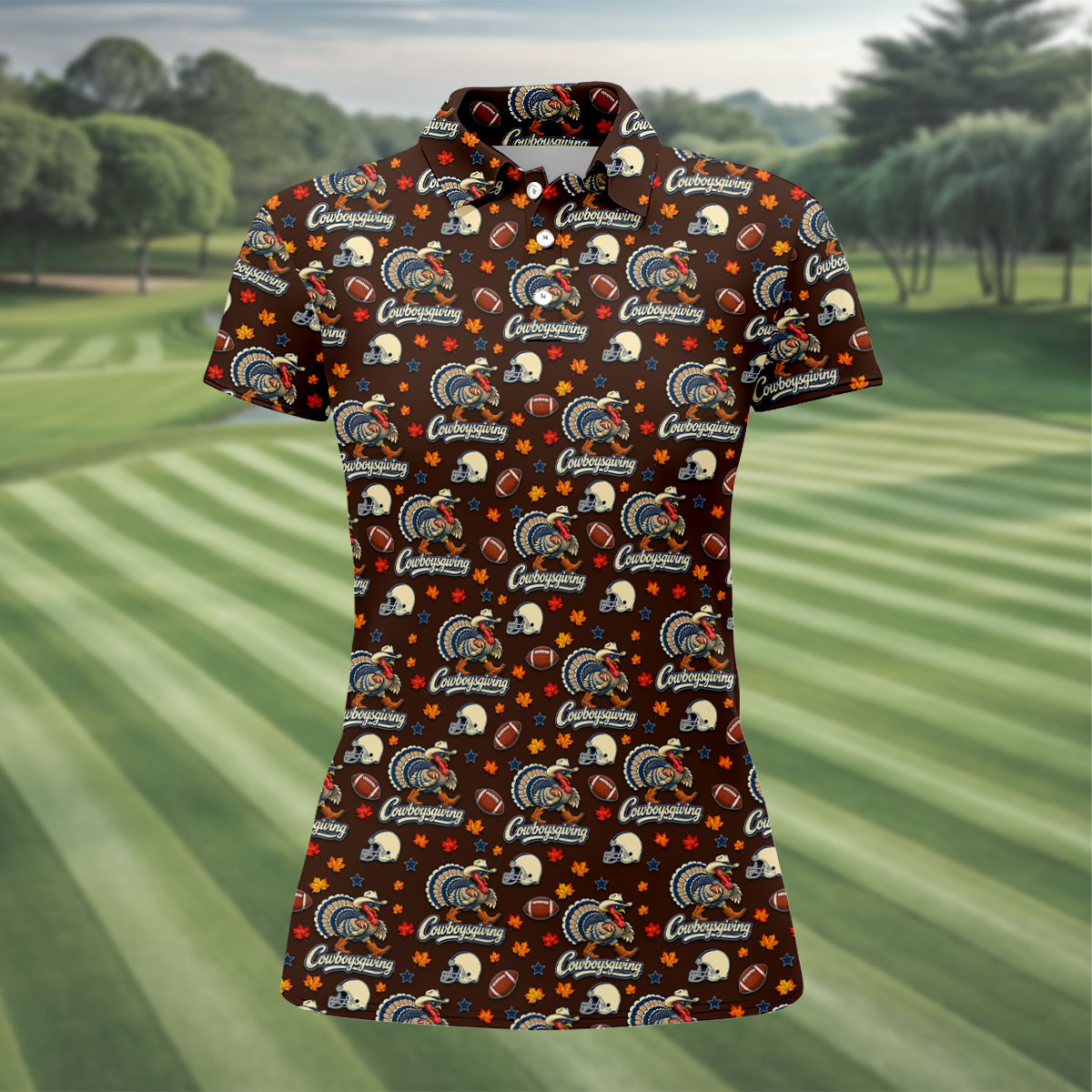 Cowboysgiving Thanksgiving Golf Shirt, Ladies Golf Shirts, Golf Shirts For Women