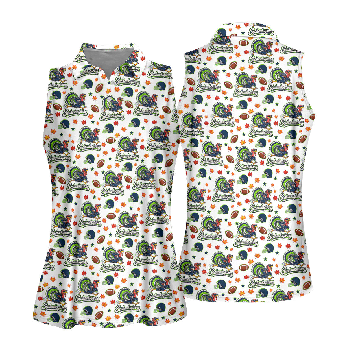 Seahawksgiving Thanksgiving Golf Shirt, Ladies Golf Shirts, Golf Shirts For Women