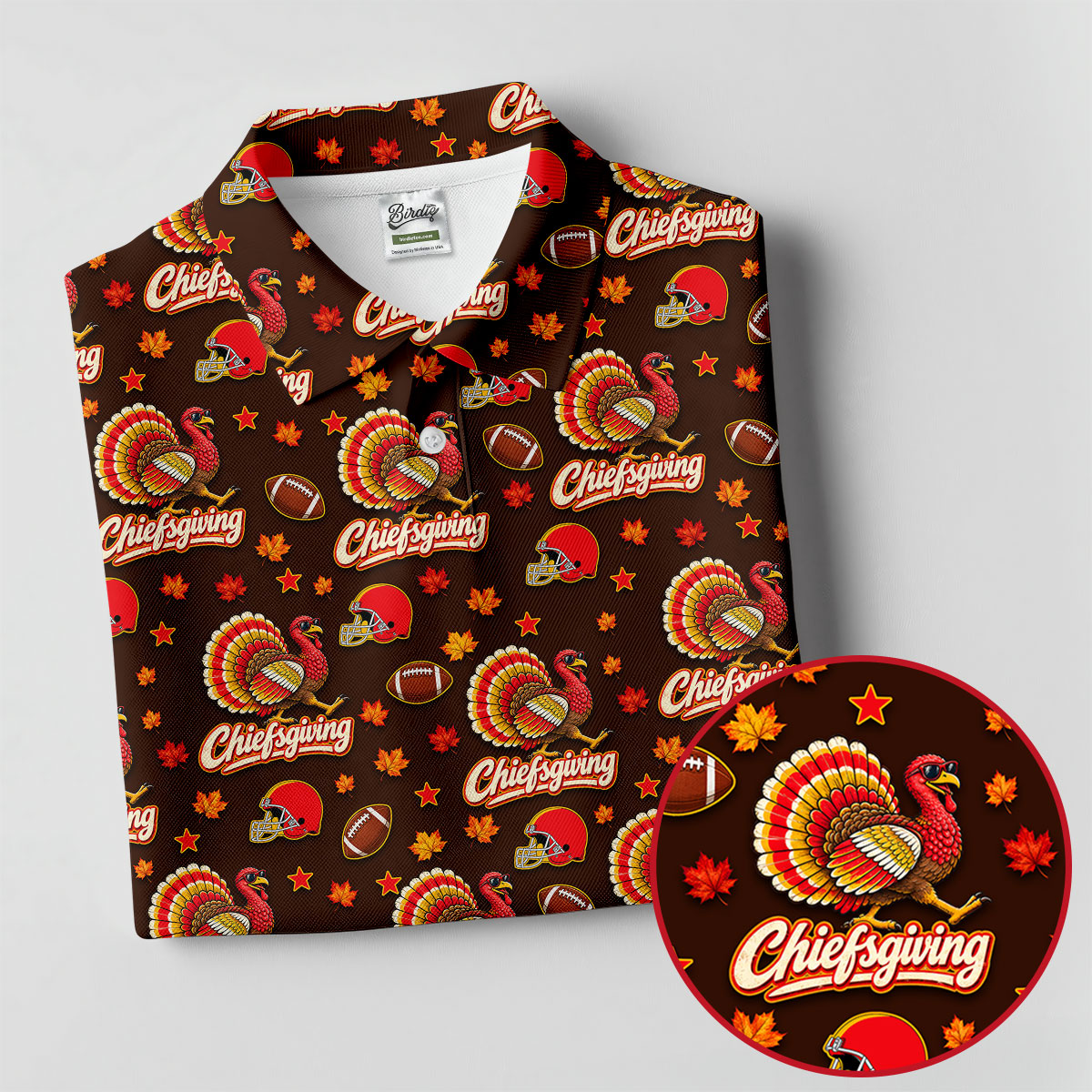 Chiefsgiving Thanksgiving Golf Shirt, Womens Golf Apparel, Golf Shirts For Women
