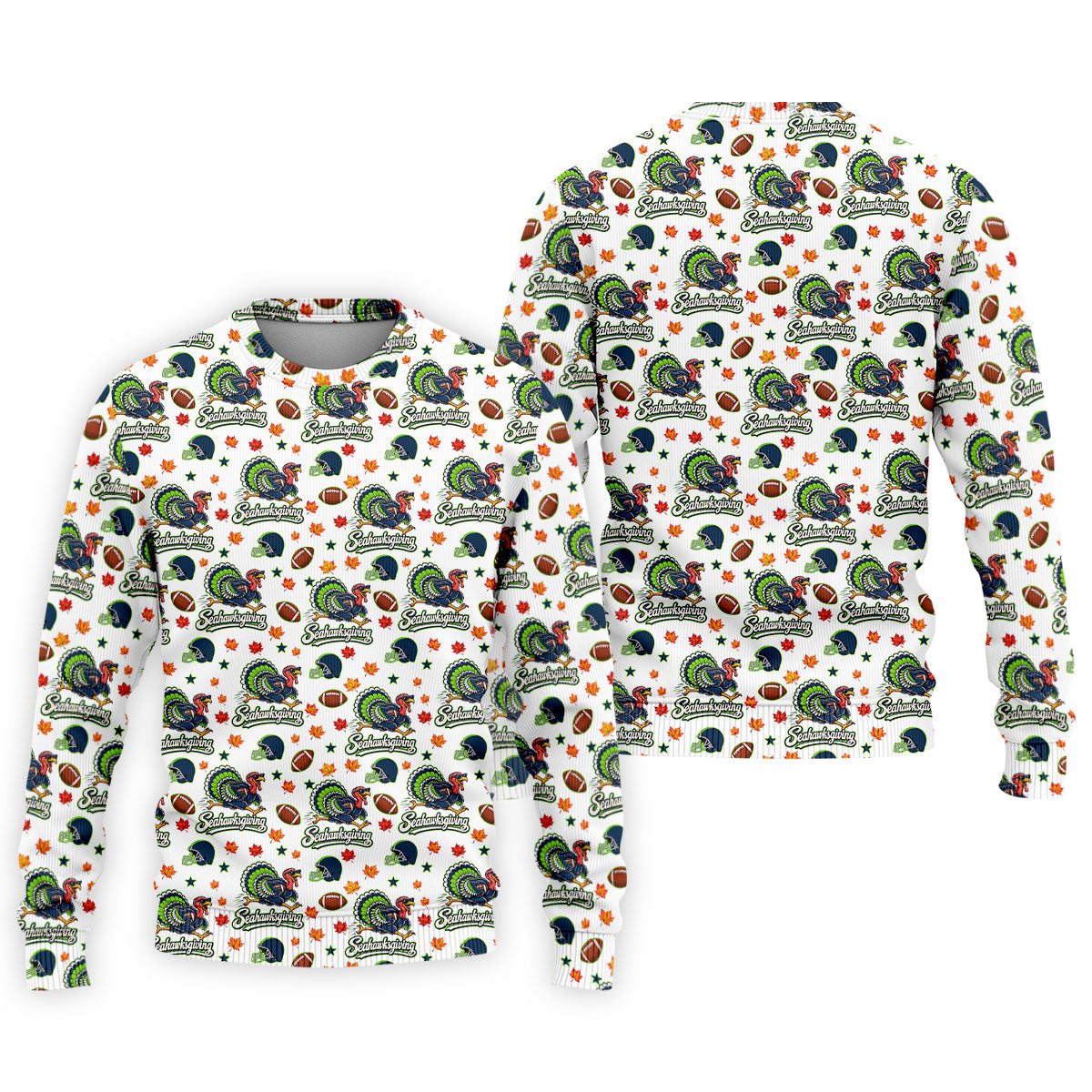 Seahawksgiving Thanksgiving Golf Shirt, Mens Golf Polo, Mens Holiday Golf Shirts