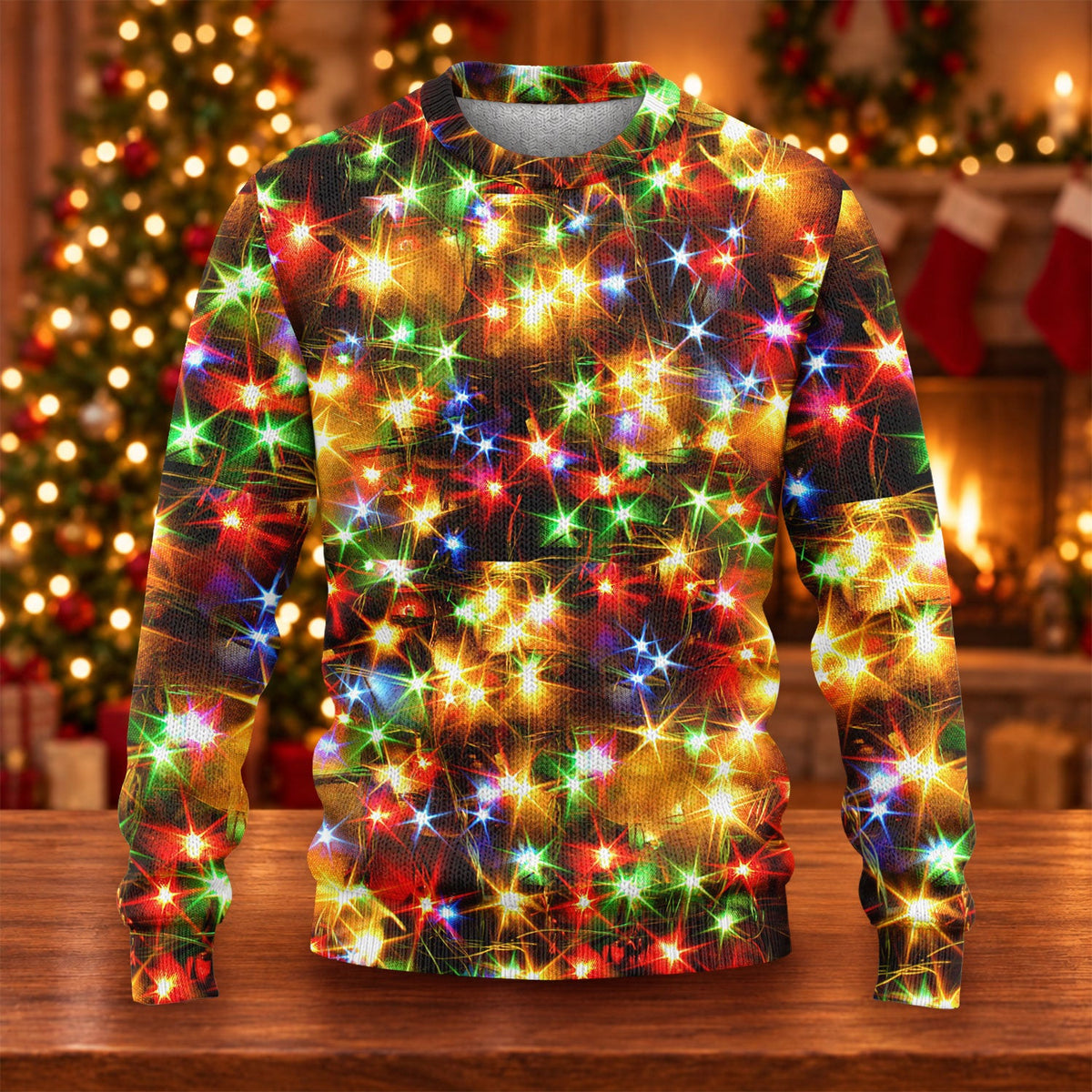 Golden Sparkling Lights Ugly Christmas Sweater, Christmas Golf Gift, Golf Lover Gifts