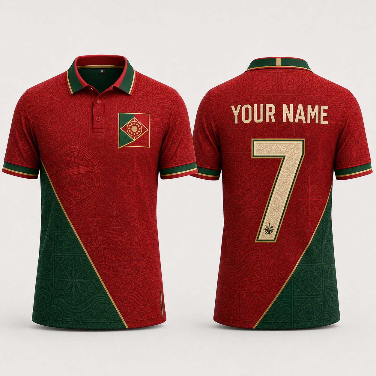 Portuguese Symbol V-Neck For Men Football Lover, Azulejo Tiles Portugal Soccer Fan Gift