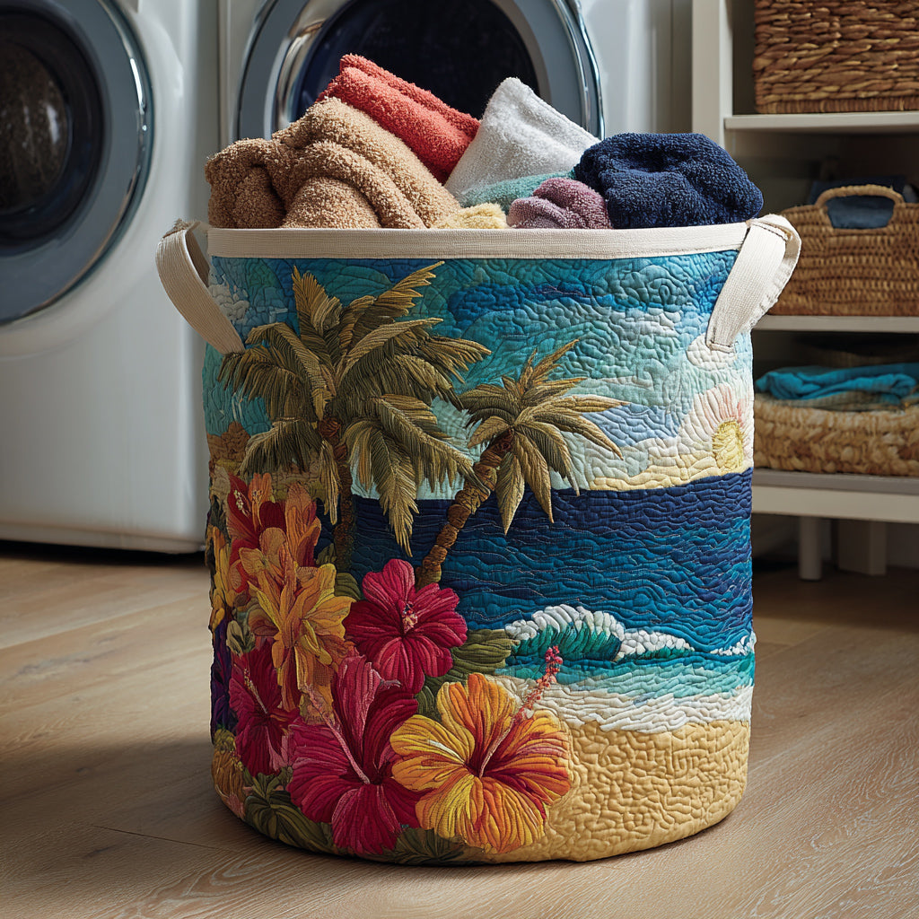 Beach Hibiscus Laundry Basket Laundry Gifts, Housewarming Gift Ideas, Mother's Day Gifts