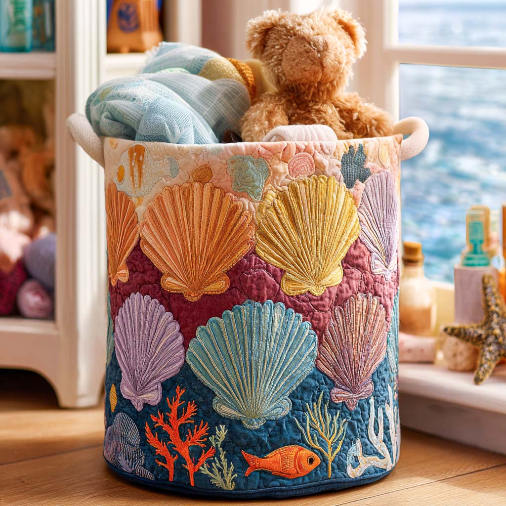Beach Shell Whispers Laundry Basket Laundry Gifts, Housewarming Gift Ideas, Mother's Day Gifts