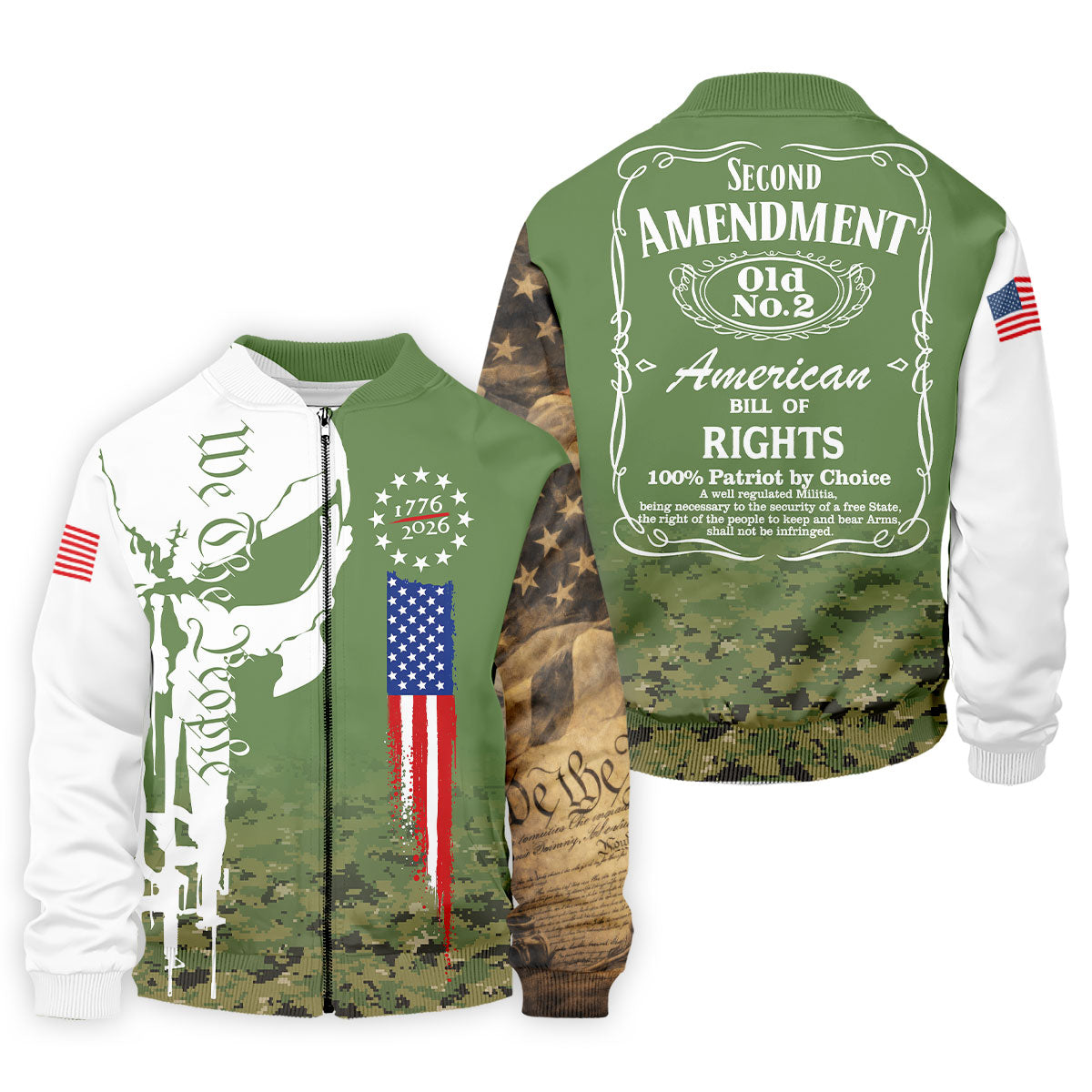 American Bill Of Rights Father's Day Camo Golf Shirt, 250 Years 4th Of July Polo Shirts For Men