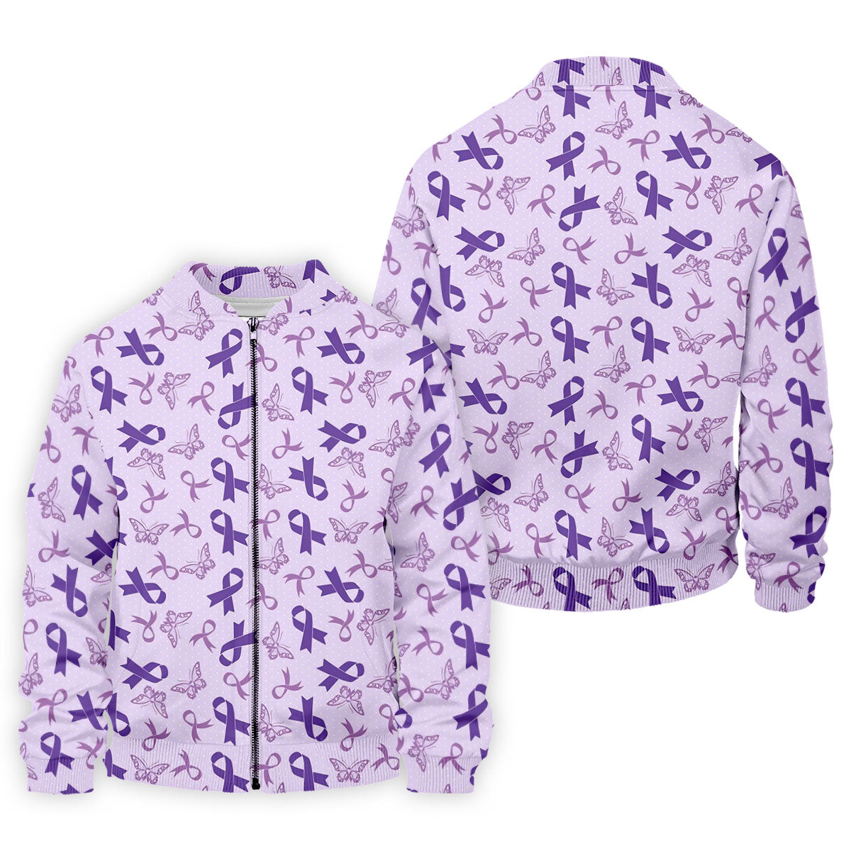Breast Cancer Purple Ribbon Butterfly Polo Shirt, Mens Golf Polo, Breast Cancer Shirt