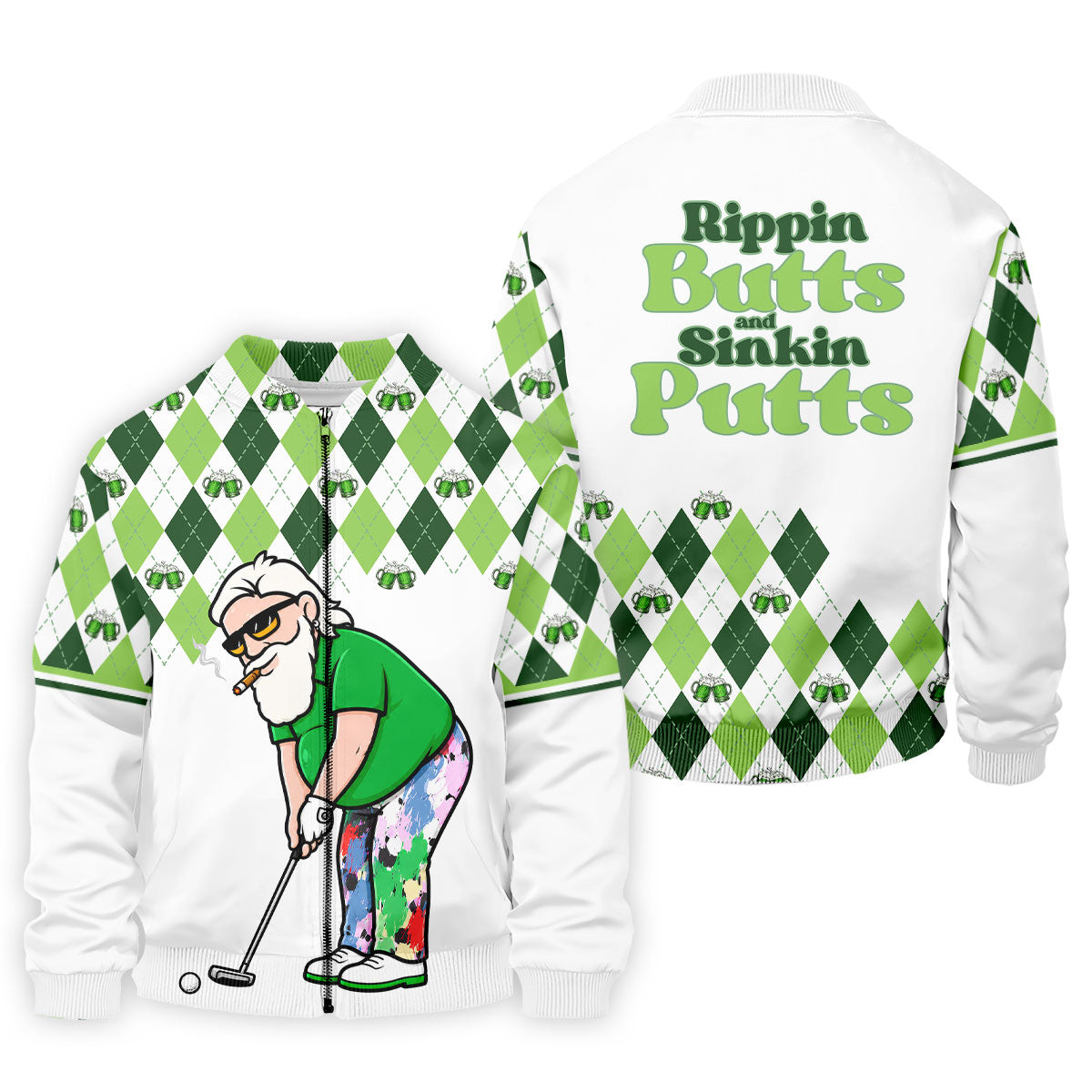Funny Rippin Butts And Sinkin Putts Polo Shirt, Mens Polo Shirts, Mens Golf Apparel