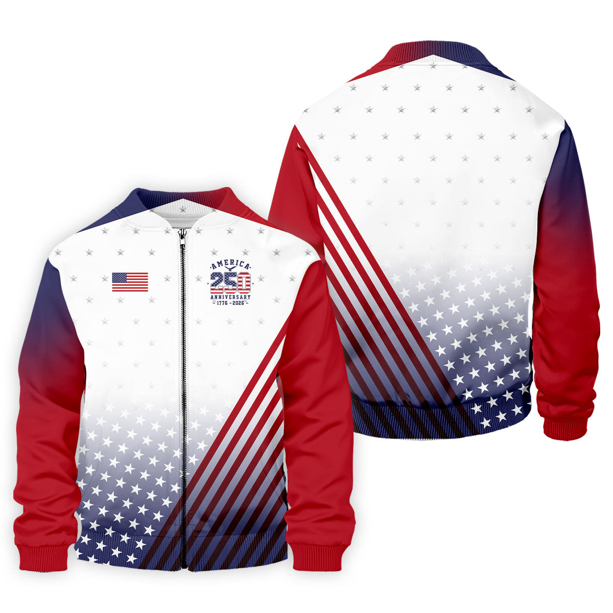 America 250 Anniversary 1776-2026 Flag Logo Golf Shirts For Men, Patriotic 4th Of July Golf Shirt