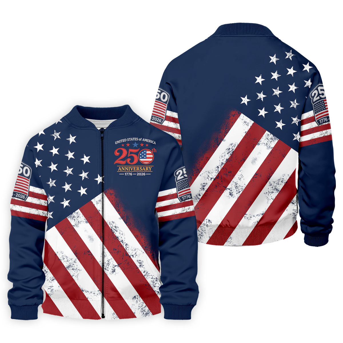USA 250th Anniversary Father's Day American Flag Golf Shirt, 4th Of July Polo Shirts For Men