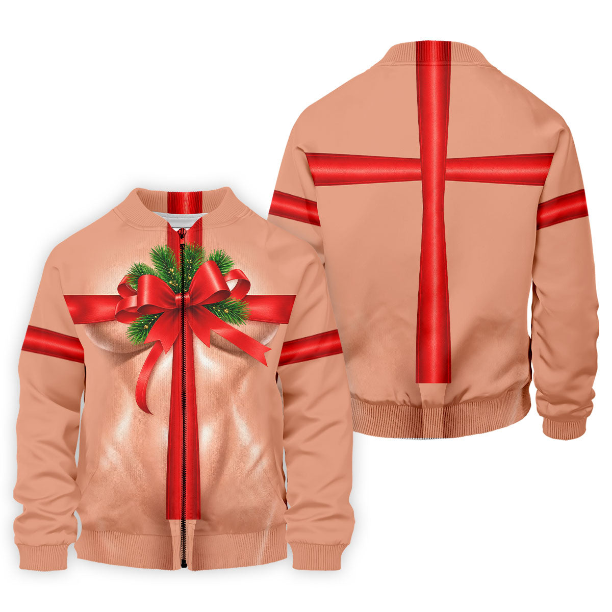 Christmas Red Bow Gift Golf Polo Shirt, Printed Golf Shirts, Polo Shirts For Men