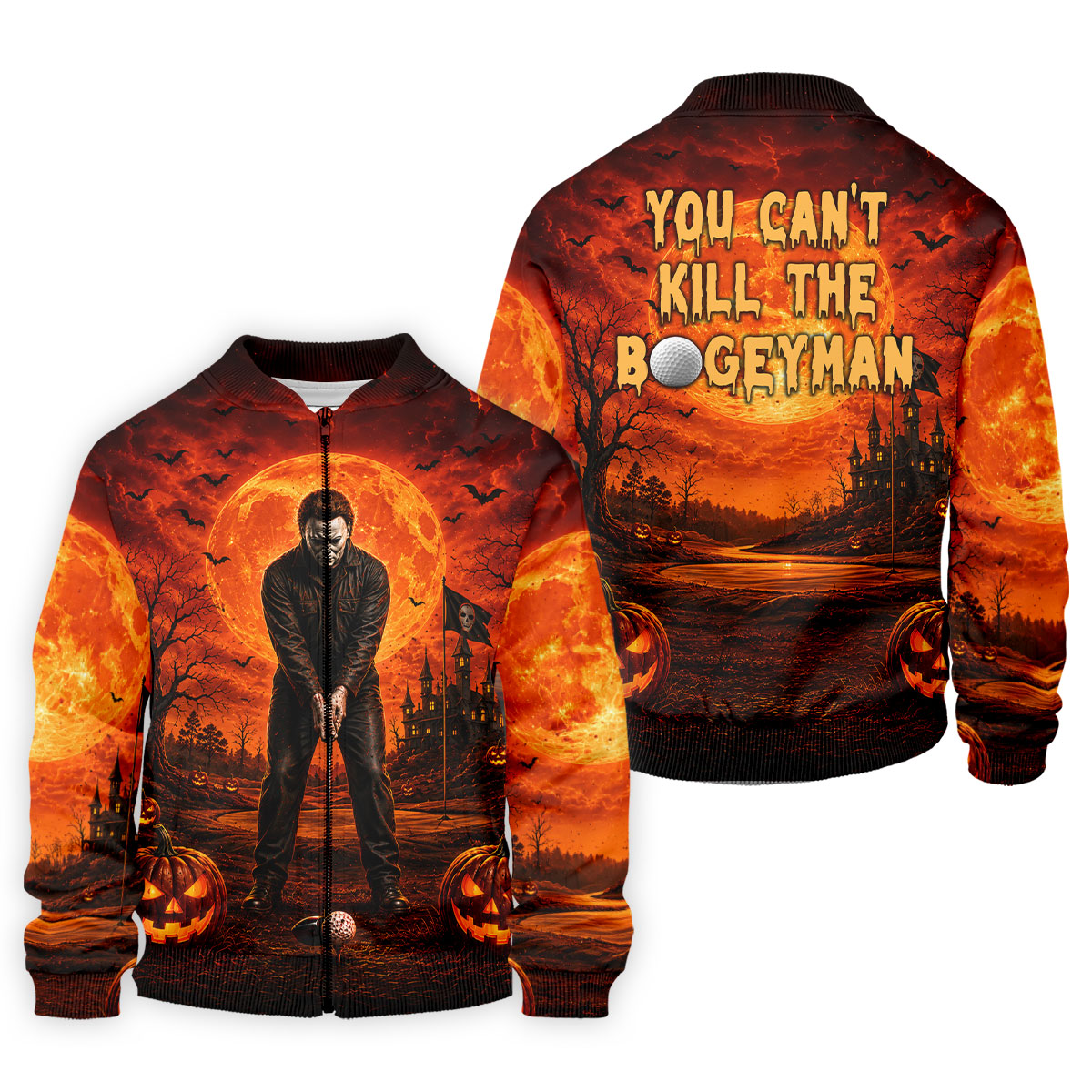 You Can't Kill The Bogeyman Halloween Golf Polo Shirt, Golf Shirts For Men, Mens Golf Polo