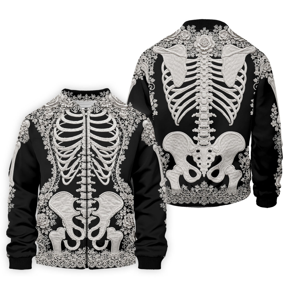 Floral Skeleton Halloween Golf Polo Shirt, Golf Shirts For Men, Mens Golf Apparel